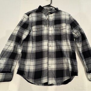 Old Navy Men's Checkered Black and White Button Up medium